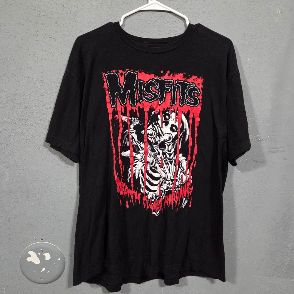 Misfits Fiend Skull Grim Reaper Horror Punk Rock T Shirt Mens Black m